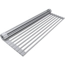 Dish Drying Rack Roll Up NO-Slip Silicone-coated Kitchen Multipurpose Sink Drainer Foldable Drain Shelf