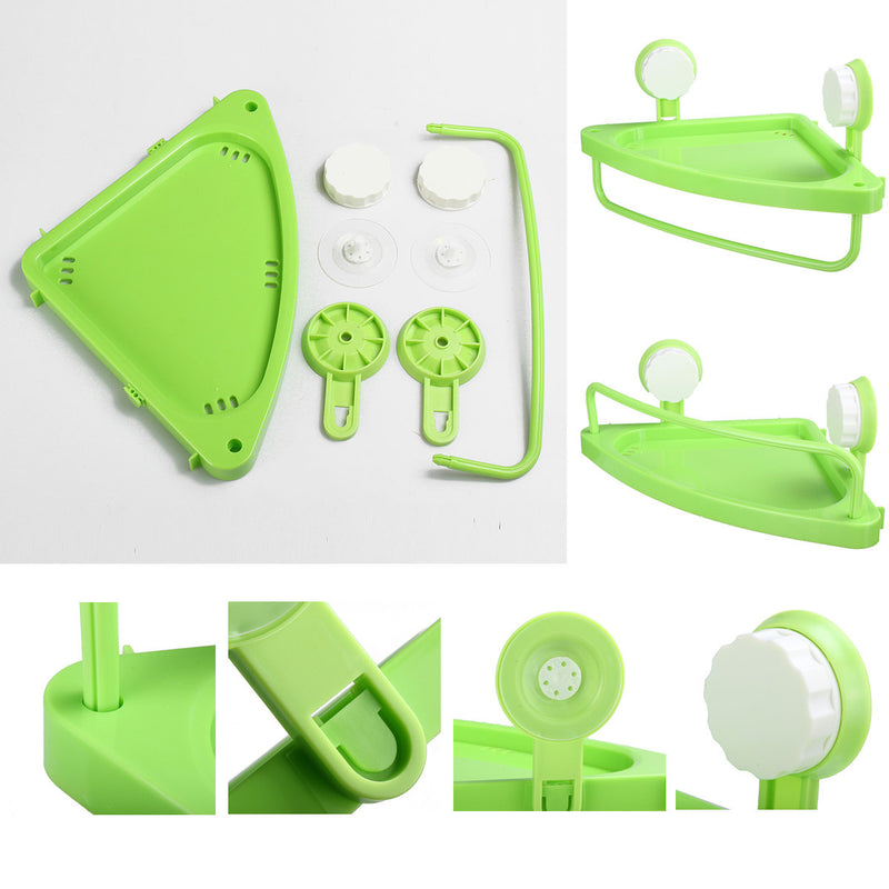 Bathroom Corner Shelf With Suction Cup Rack Organizer Cup Storage Wall Basket