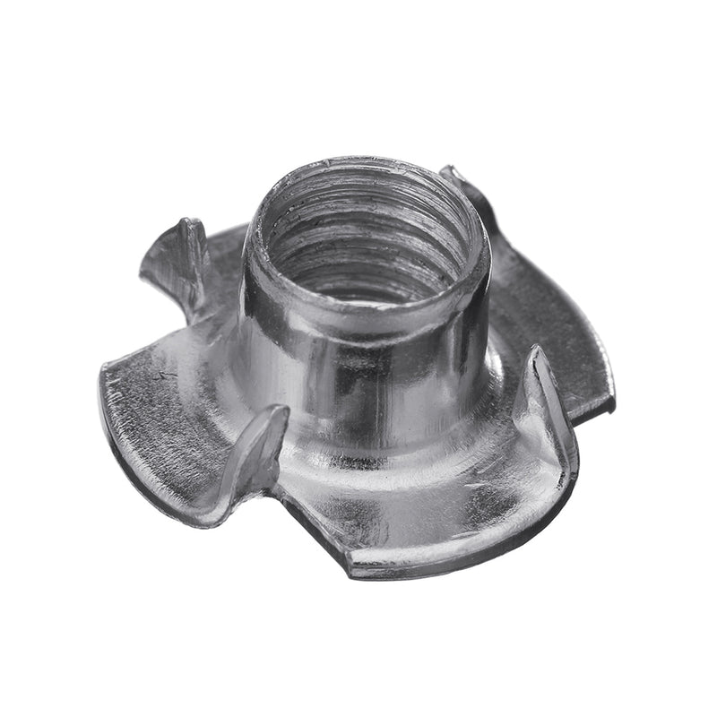 Suleve CSTN3 90Pcs Four Prong T Nut Inserts Carbon Steel Zinc Plated For Wood M3/M4/M5/M6/M8 Nut Assortment Kits