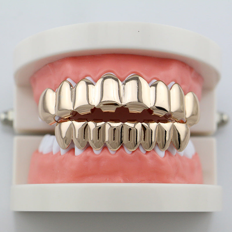 4 Colors Metal Glossy Braces Plating  Black Braces Hip Hop Rose Gold Grillz Teeth Jewelry