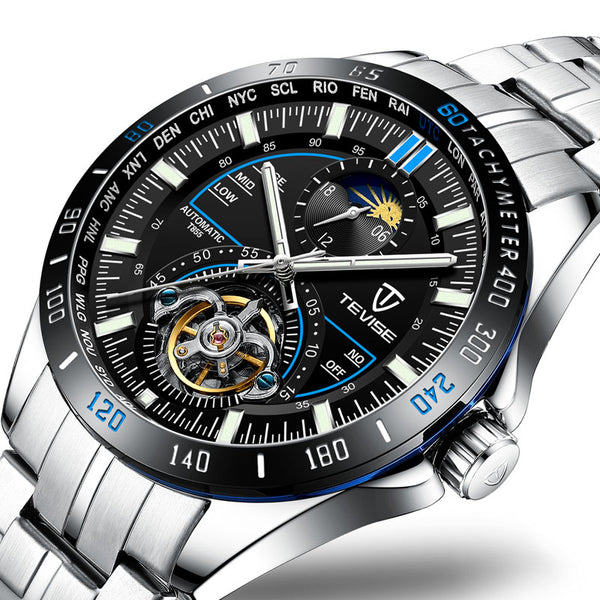 TEVISE T855 Waterproof Full Steel Automatic Mechanical Watch Business Style Men Watch