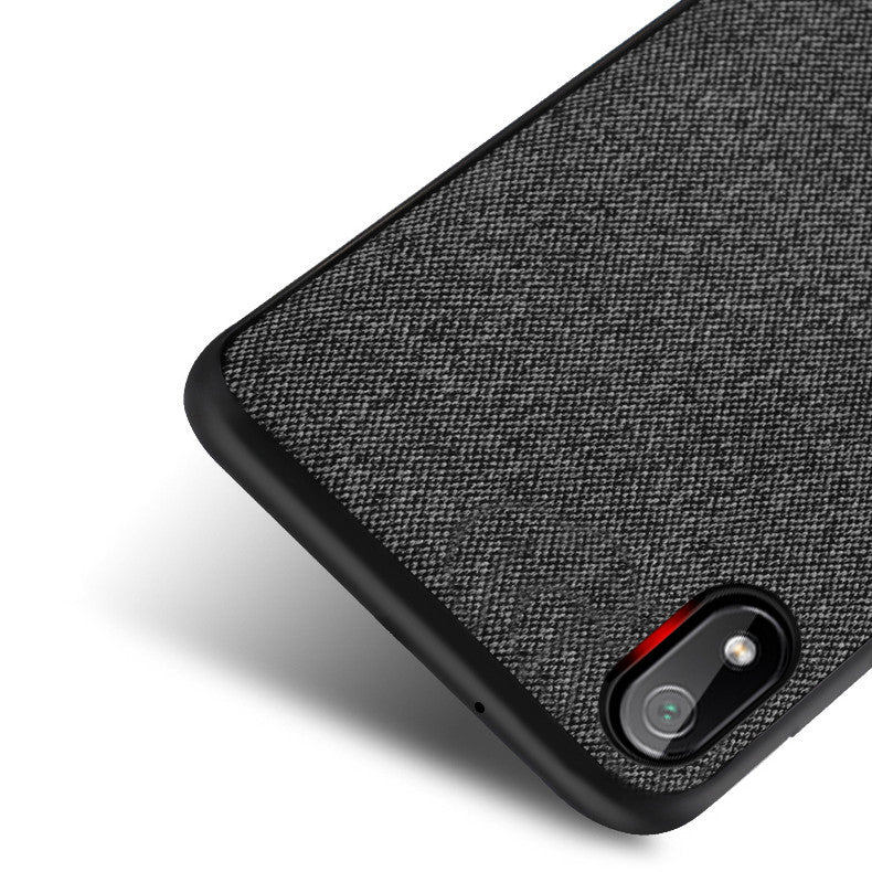 Bakeey Luxury Fabric Splice Soft Silicone Edge Shockproof Protective Case For Xiaomi Redmi 7A 5.45 inch