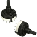 2pcs 1 Pole 12 Way 0.3A 250VAC Black Rotary Switch Solder Terminals Car 18 Teeth Shaft