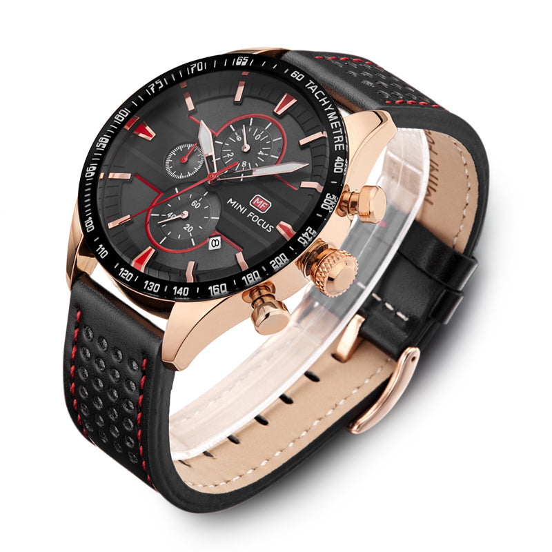 MINI FOCUS MF0002G Chronograph Men Wrist Watch Working Sub-dials Quartz Movement Watches