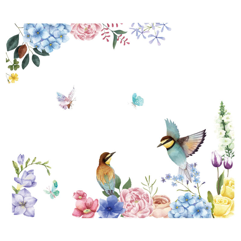 Miico FX82025 2PCS Flower And Bird Printing Wall Stickers Glass Stickers Home Decorative Stickers DIY Sticker
