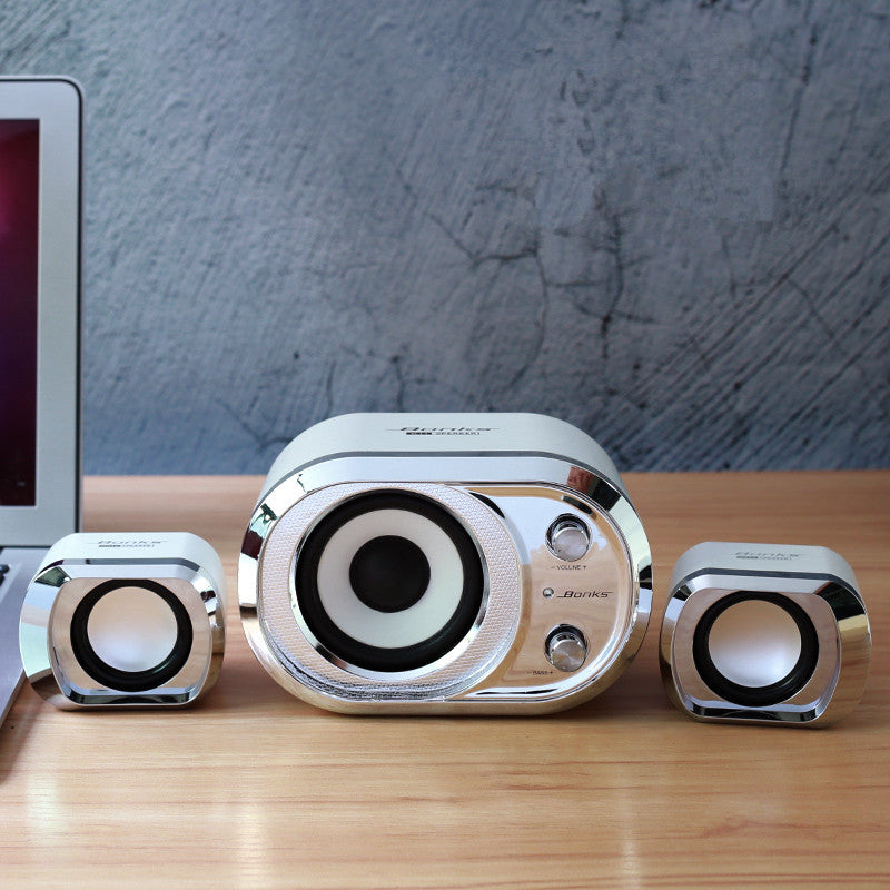 3 in 1 Computer Speakers USB Power Bass Stereo Subwoofer Speaker for Phone Computer Laptop PC