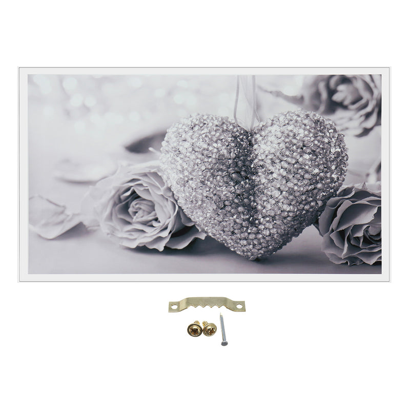 45x80cm Grey Heart Rose Canvas Wall Art Frameless Paintings Pictures Home Decor