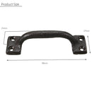 Black Iron Pull Door Handle 98mm Iron Gate Pull Handle with Screws