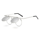 Steam Punk UV400 Sunglasses Polarized Lens Flip-ope Vintage Round