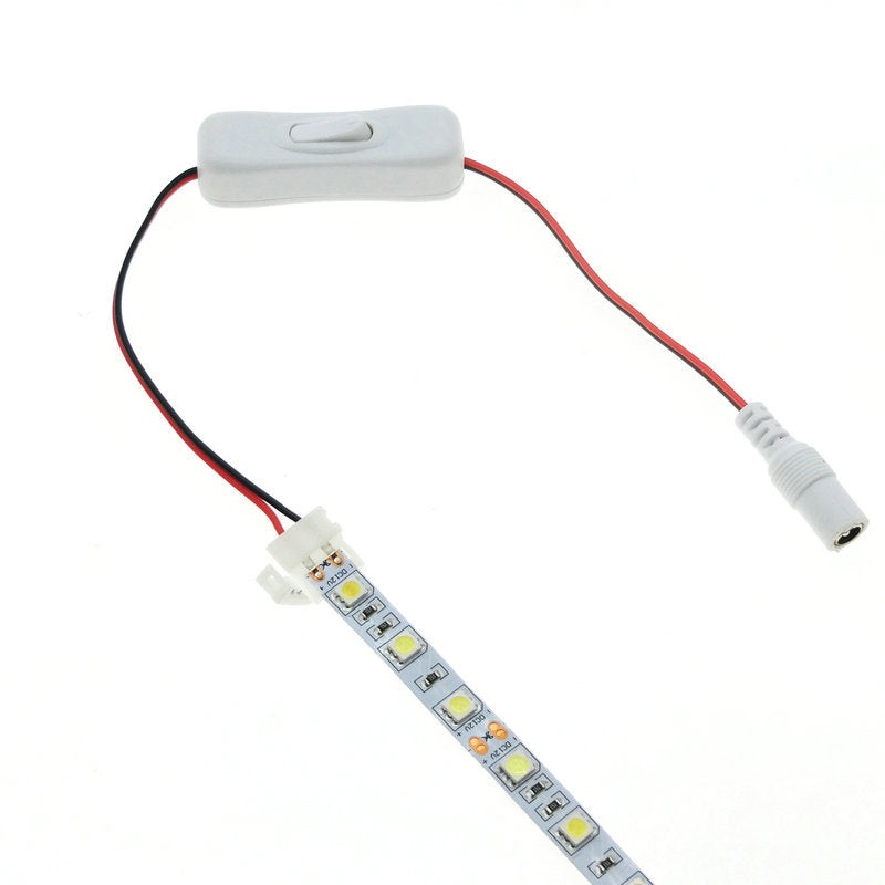 2Pin Connector DC Female Plug With Switch Black White 8mm/10mm