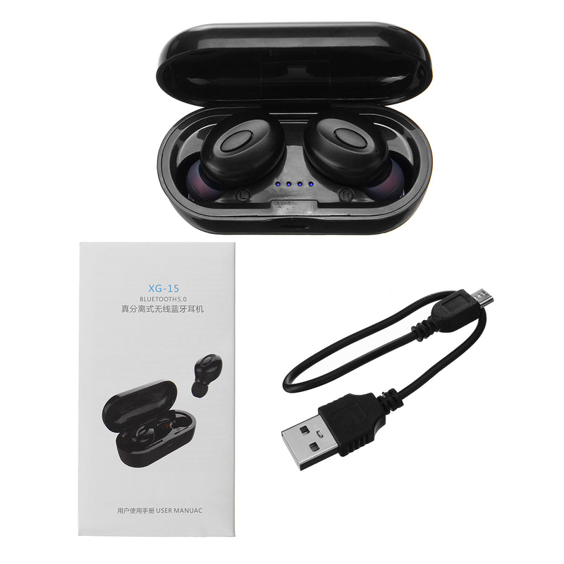XG15 TWS Wireless bluetooth 5.0 Earphone IPX5 Waterproof Stereo Headphone Earbuds with Mic