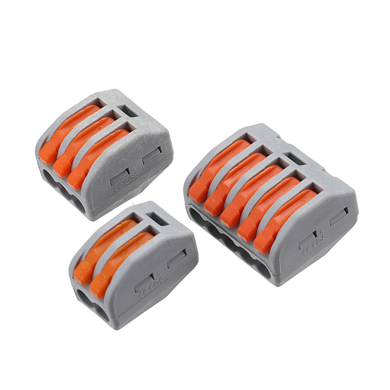 Excellway 30Pcs 2/3/5 Holes Spring Conductor Terminal Block Electric Cable Wire Connector