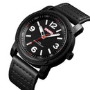 SKMEI 1417 Leather Simple Big Number Business Fashion Men Quartz Watch