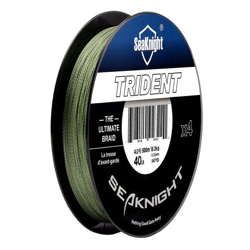 SeaKnigt TRIDENT 500M 15-60LB 4 Strands PE Braided Fishing Line Super Strong Fishing Rod Wire