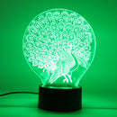 Peacock 3D Acrylic LED Mood Night Light 7 Color Touch USB Desk Lamp Lovely Gift for Child