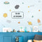 Miico FX64036 Cartoon Wall Sticker Spaceship Meteorite Combination Stickers Children's Room Decoration Wall Stickers