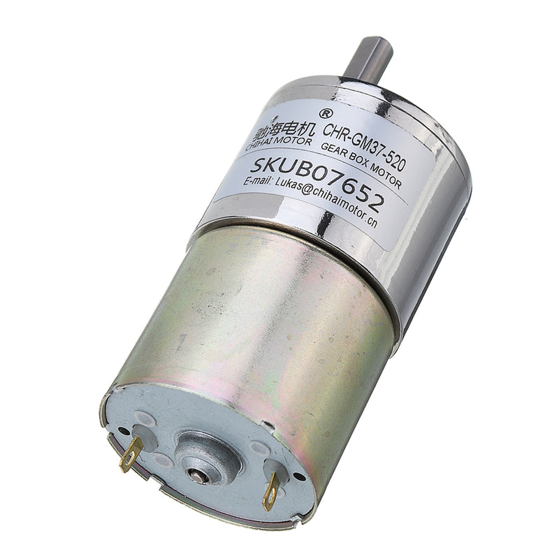 ChiHai CHR-37GB-520S DC Motor 12V 1:150 52rpm Permanent Magnet Carbon Brush Reduction Gear Motor