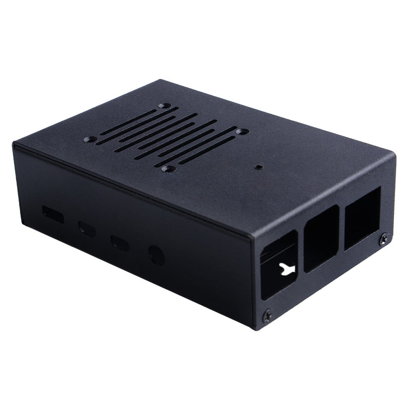 ZP0070 Aluminum Alloy Case with Cooling Fan and Heatsink Metal Enclosure DIY Protective Shell Kit for Raspberry Pi 4B