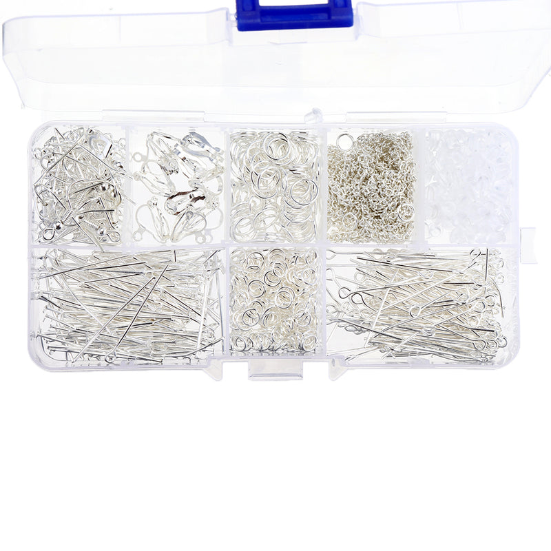 630Pcs/Set Eye Pins Lobster Clasps Jewelry Wire Earring Hooks Jewelry Finding Kit for DIY Necklace Jewelry Bracelet Making