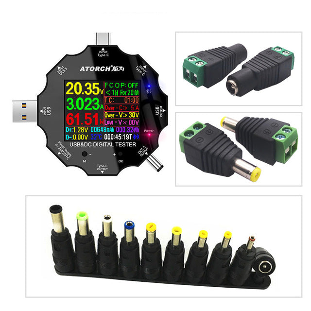 Accessories 65W Constant Current Load NTC Temperature Probe DC5525 Crocodile Clip PD3.0 QC2.0/QC3.0 Trigger Adapters For UD18 USB Tester