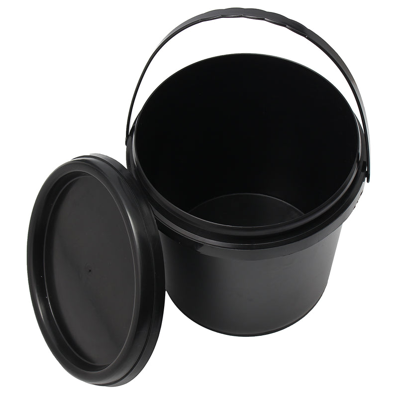 5L Plastic Round Water Bucket Hydroponics System DWC Black Thick Chemical Barrel with Lid Handle