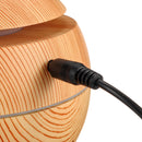 USB Mini Wood Grain Air Humidifier Aroma Essential Oil Diffuser 7 Colors LED Lights