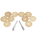Drillpro 10pcs Diamond Grinding Wheel 8 Holes Metal Cutting Disc for Rotary Tool with 2 Mandrels
