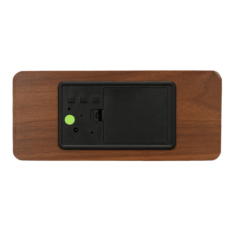 USB Sound Control Wooden Qi Wireless Phone Charger Dock Digital LED Alarm Clock