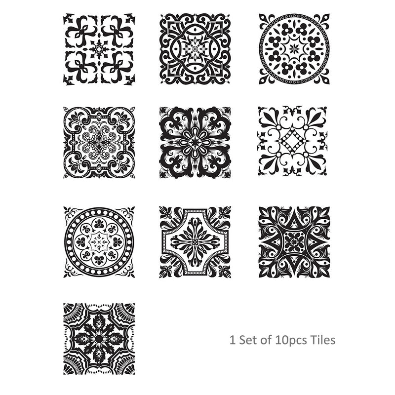 Funlife Black And White Retro European Bathroom Tile Plaster Anti-Oil Plaster Bathroom Wall Plaster