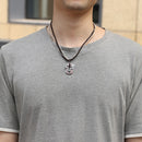Retro Leather Cross Pendant Necklace Exotic Country Style Necklace For Men