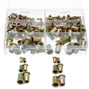 210pcs Zinc Plated Rivet Nut Mixed Metric Rivnut Threaded Flat Head Insert Rivetnut