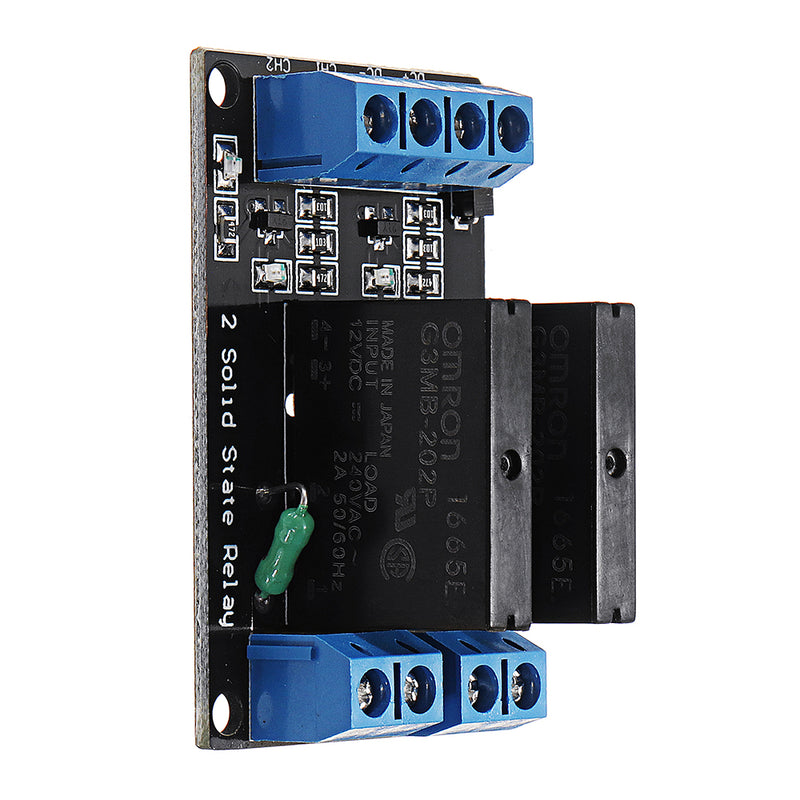 5pcs 2 Channel DC 12V  Relay Module Solid State Low Level Trigger 240V2A