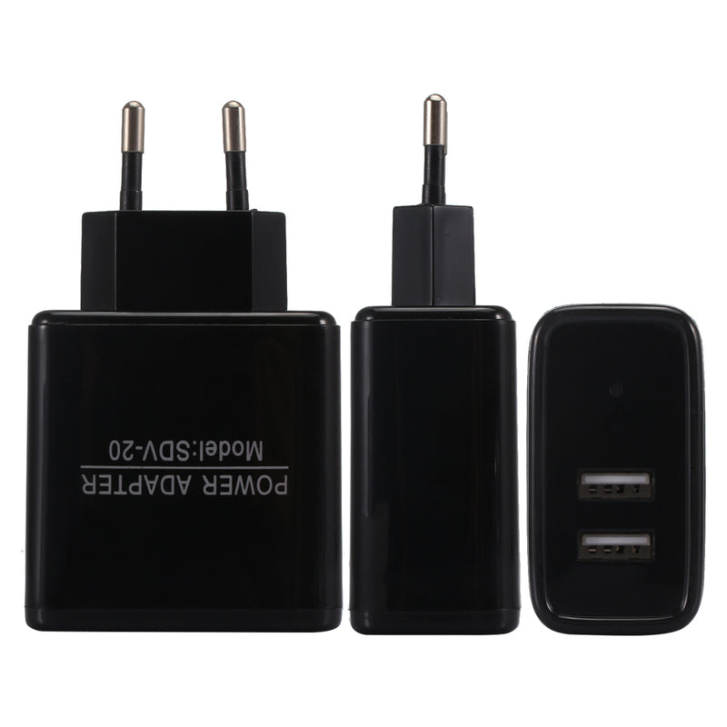 EU 5V 2.4A Dual USB Charger Power Adapter Intelligent Recognition For Smartphone Tablet PC