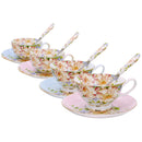 3Pcs/Set Fashion British Bone China Coffee Cup Saucer Spoon For Home Office