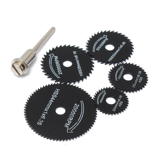 6pcs Metal HSS Circular Saw Blade Set Cutting Discs for Rotary Tool