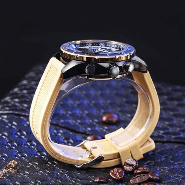 SANDA 003 Fashion Men LED Dual Display Watch Silicone Strap Swimming Diving Sport Watch