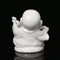 Peace Sign Laughing Hotai Statue Happy Sitting Hotai White Gloss Home Decorations
