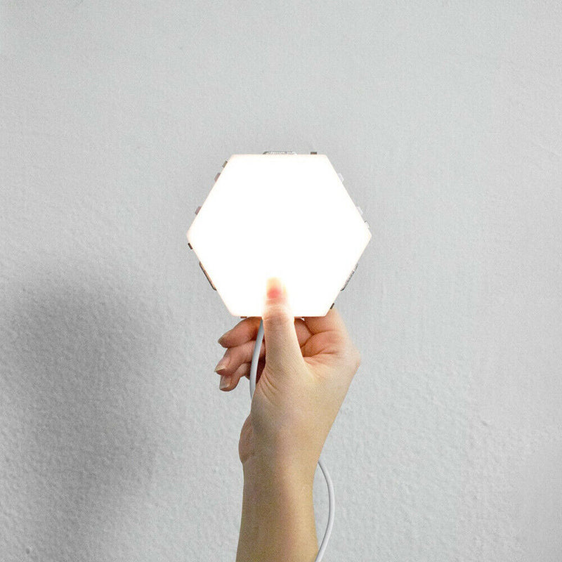 LED Quantum Hexagonal Wall Lamp Modular Touch Sensor Light Fixture Living Room  Decorative Smart Light