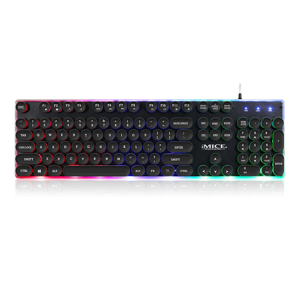 iMiCE AK-700 104 Keys LED Backlit Wired Punk Keycaps Gaming Keyboard for Laptop PC