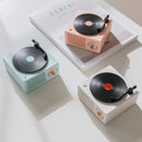 Vinivn Retro Turntable Wireless Mini Bluetooth 5.0 Speaker Portable Subwoofer, 8 Hours Working Time