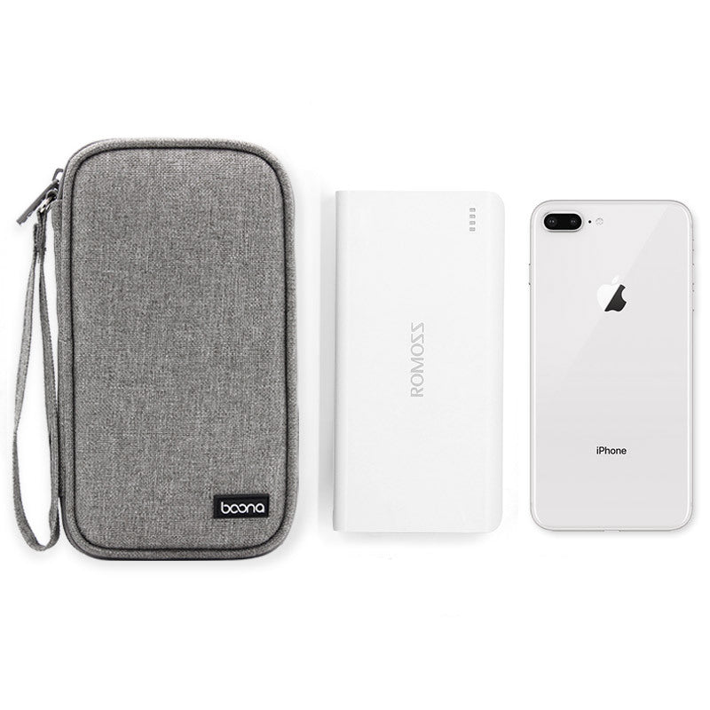 Boona 19cm*10.5cm Single Layer Digital Accessories Storage Bag Travel Bag Power Bank USB Charger Cable Organizer Bag