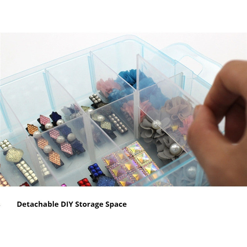 3-Layer Storage Case Detachable Plastic Cosmetic Tool Box Jewelry Holder Container 30 Grid
