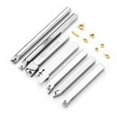 Drillpro Upgrade 21pcs 12mm Turning Tool Holder Lathe Boring Bar+Carbide Insert+Wrench Set