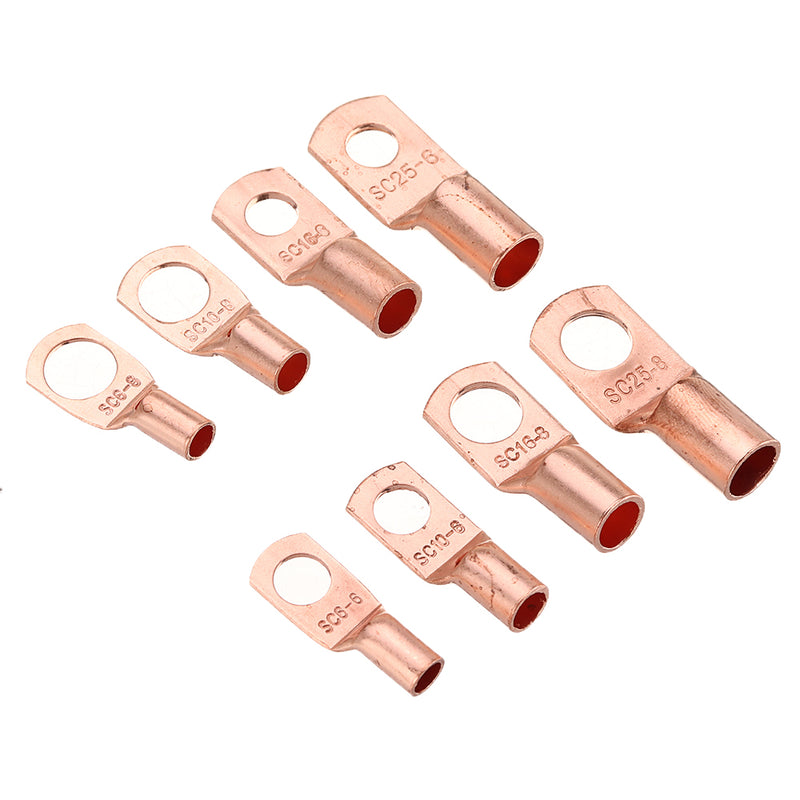 60Pcs SC Bare Terminals lug Tinned Copper Tube Lug Ring Seal Battery Wire Connector Bare Cable Crimped/Soldered Terminal Kit