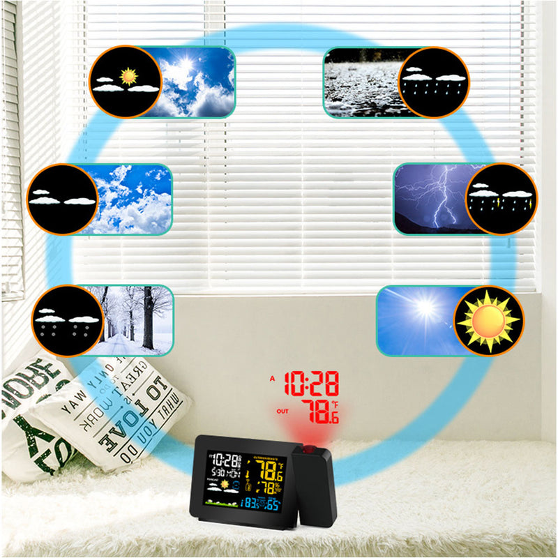 Protmex PT3391 LCD Digital Screen Outdoor Forecast Sensor Clock Wireless Weather Station Thermometer Home Hygrometer Projection