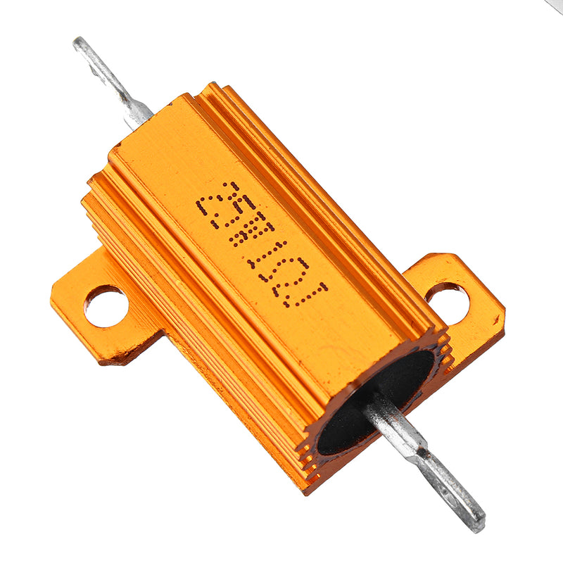 10pcs RX24 25W 1R 1RJ Metal Aluminum Case High Power Resistor Golden Metal Shell Case Heatsink Resistance Resistor