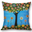 European Style Oil Painting Tree Cushion Cover Home Decor Throw Pillow Case