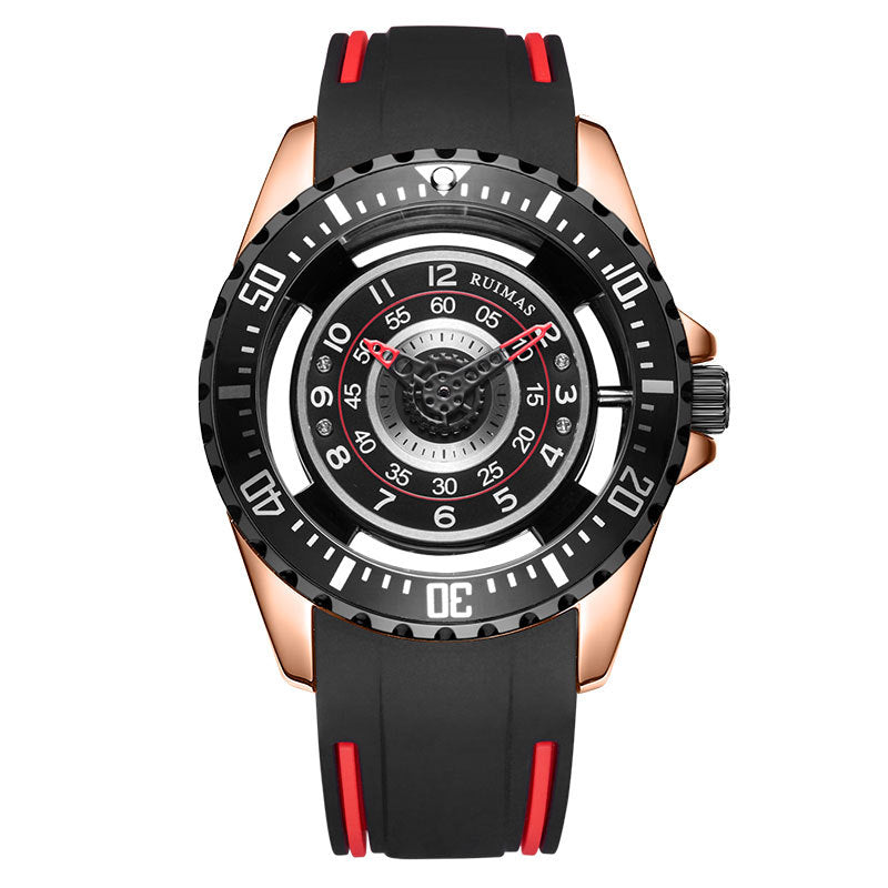 RUIMAS 549 Hollow Design Silicone Sport Men Watch Fashionable Quartz Watches