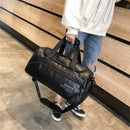 35L PU Leather Outdoor Sports Gym Duffel Bag Travel Luggage Handbag Shoes Storage Pouch Organizer