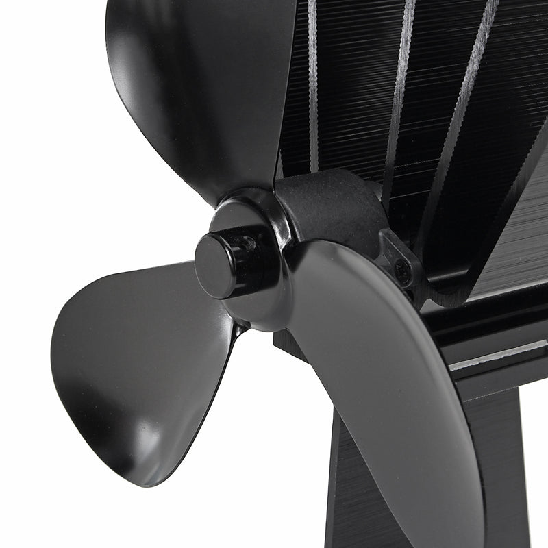 EQ2-BK(3BL) Heat Powered Wood Stove Fan Silent Eco-Friendly Fireplace Fan for Wood Log Burner